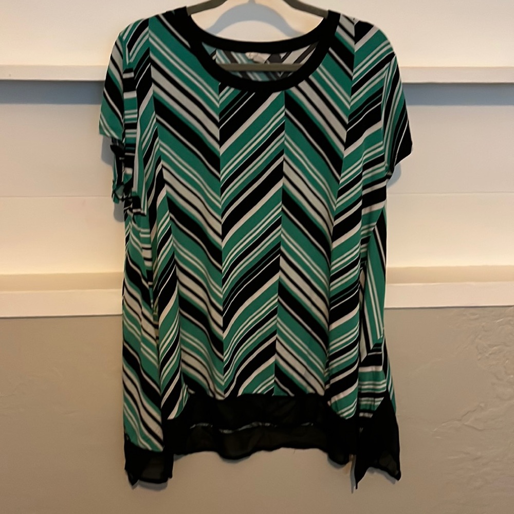 Green Chevron Blouse